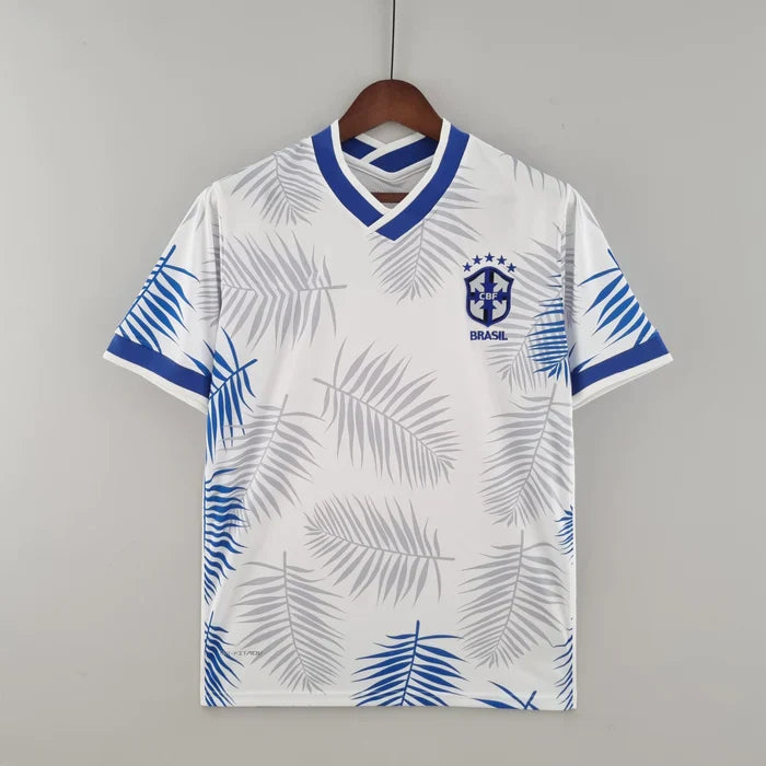 Maillot Brésil saison 2022 édition spéciale blanc et bleu